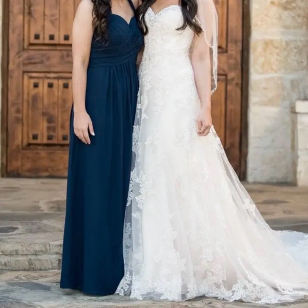 Navy Halter Formal Bridesmaid Mother of the Bride Dress